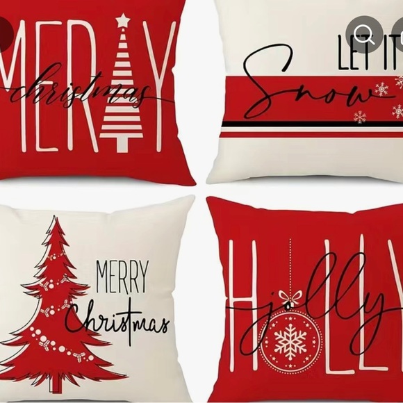 4pcs Christmas Pillowcases,17.7x17.7 Inch, Set Of 4, Pillow Inserts Not Included - Picture 5 of 6